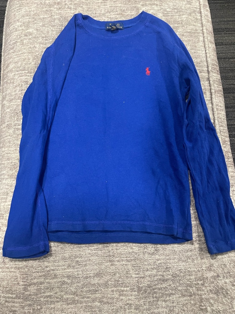 Ralph Lauren Royal Blue Long Sleeve Shirt with Red Pony